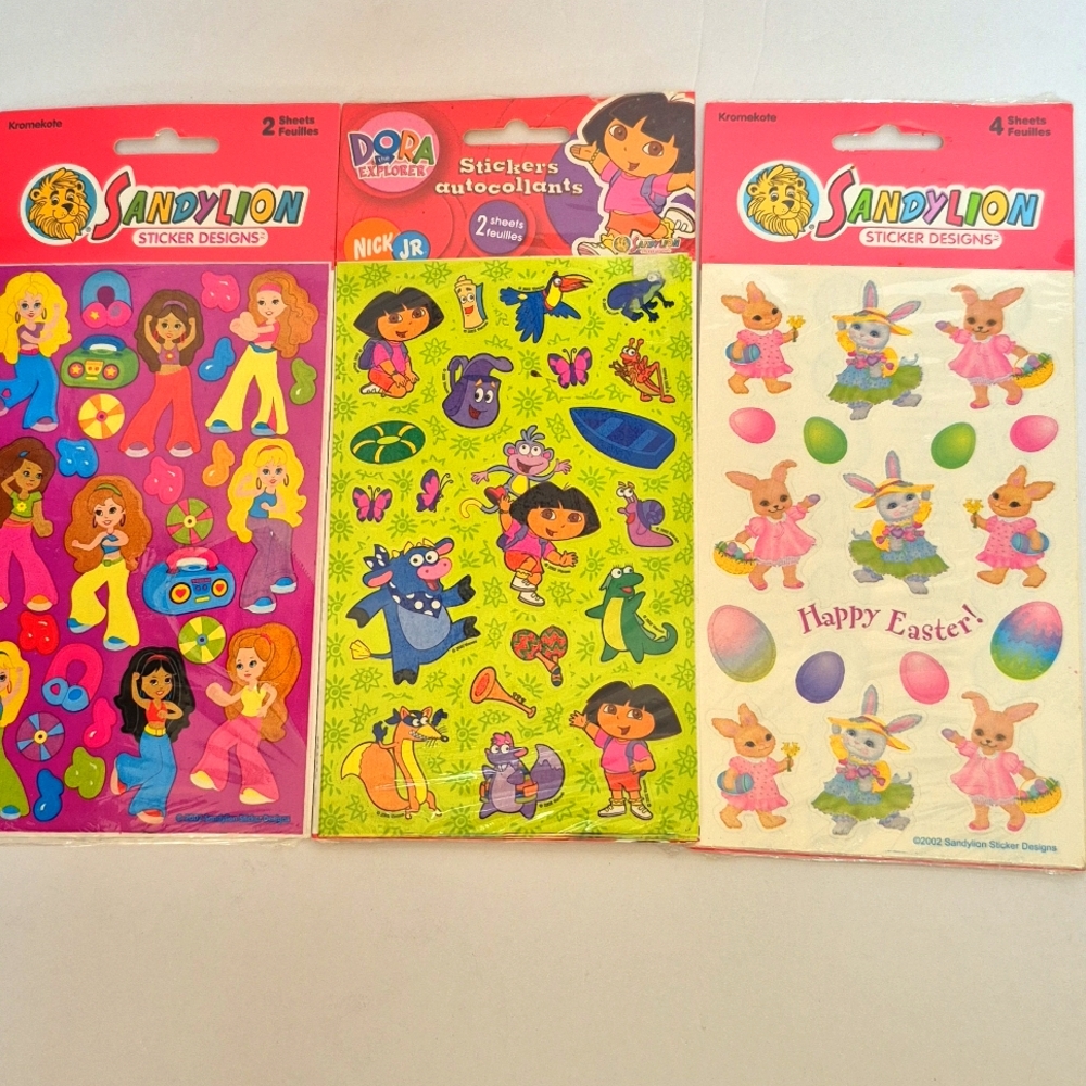 Vintage Sandylion Stickers Dora Easter Dancing 90a Y2K
